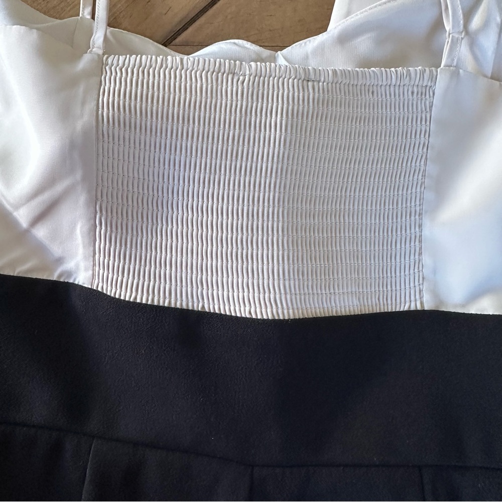 Express Statement Bow Color Block Straight Leg Jumpsuit Cocktail Party Pockets S - Picture 6 of 10